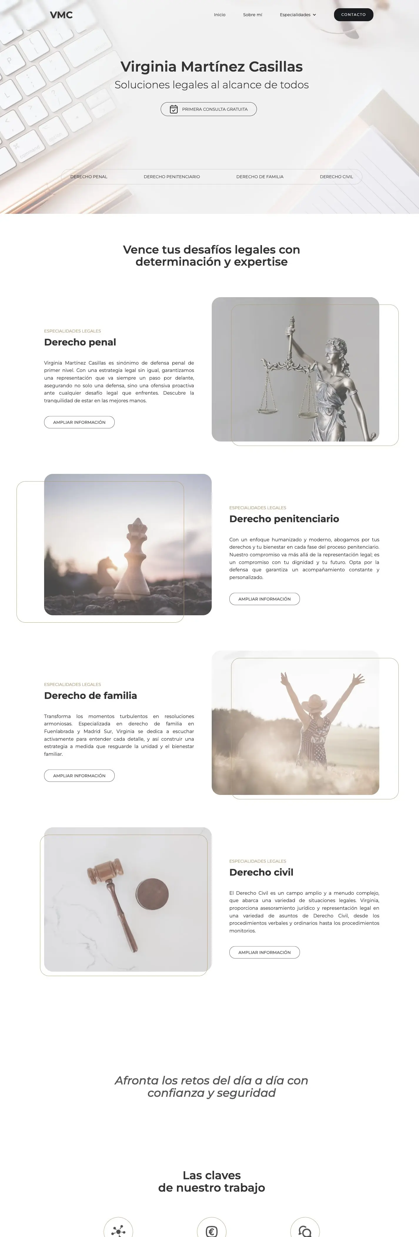 Página de inicio de vmcabogada.com